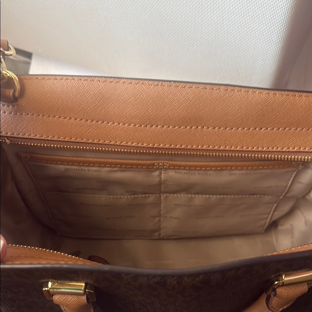 Michael Kors Brown Satchel with Perforated Design - Picture 5 of 13